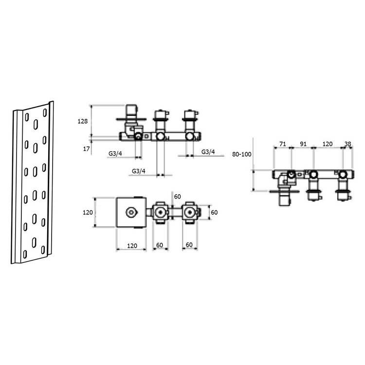 EL971402560 Смеситель для душа Webert Elio - Вид №1