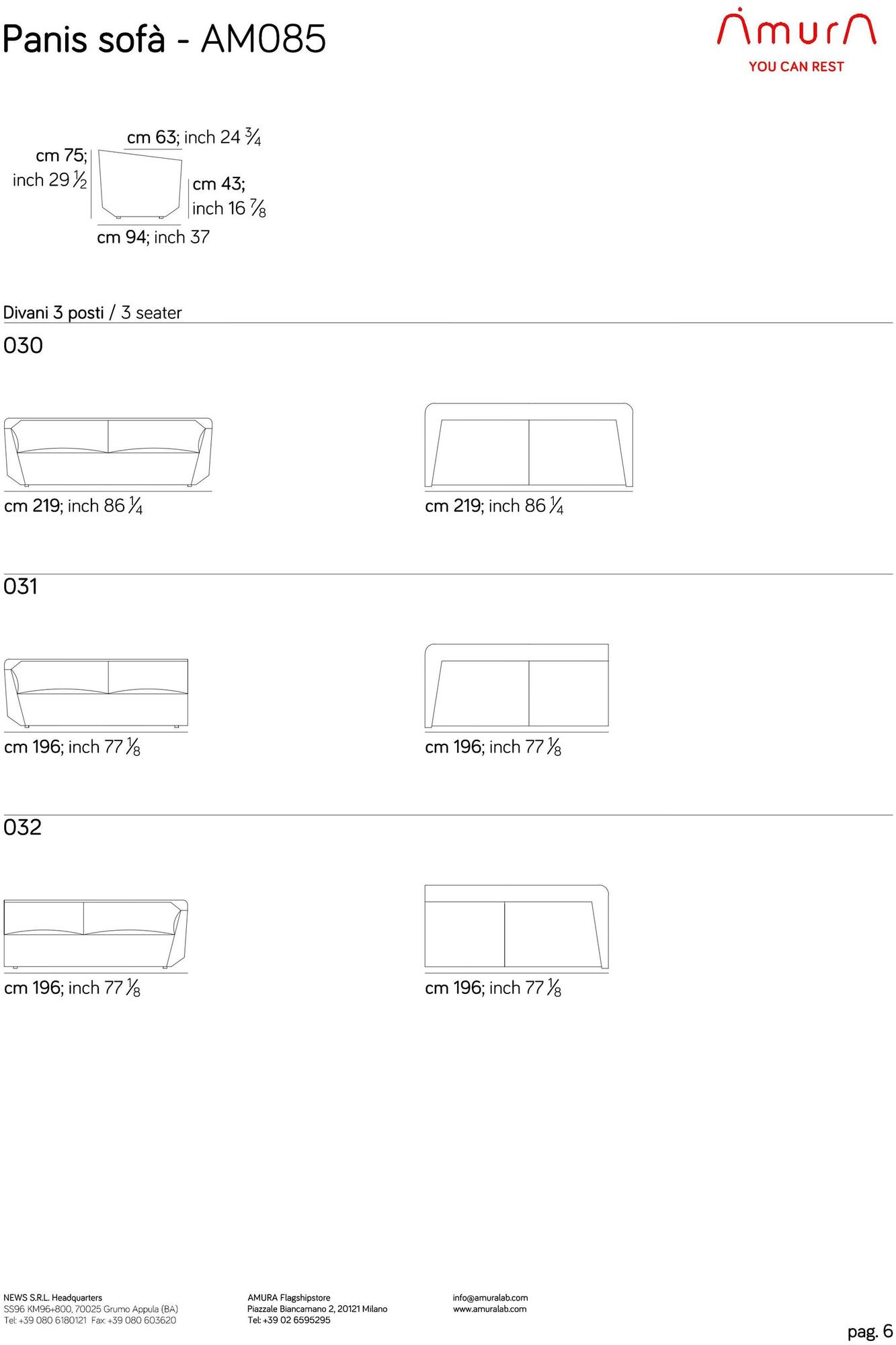 AMURA 3-х местный диван Panis Am085.589 - Вид №11