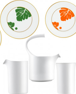 10581725 Furstenberg Сервиз чайный Furstenberg "Ореол белый" 4/15 Фарфор, Керамика