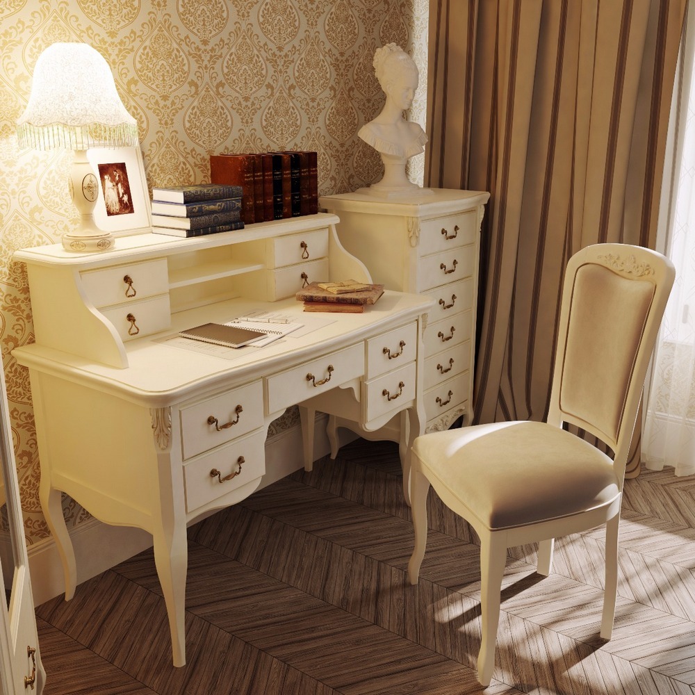 Комод с ножками и 6 ящиками 108х61 см слоновая кость состаренный декапе Romantic KREIND ROMANTIC 00-3879908 Бежевый Santreyd - Вид №5