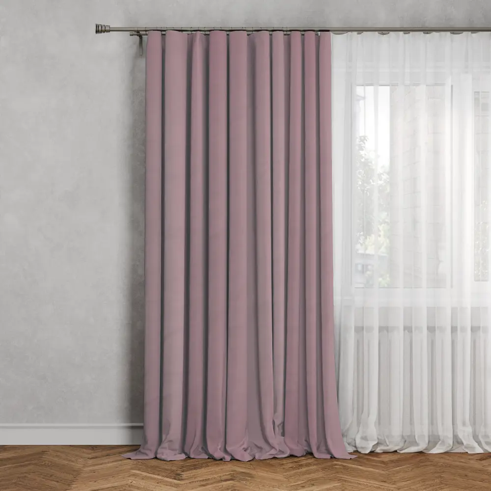 AMORE MIO Штора вельвет брусничная 160x260 см с готовой лентой 89096780