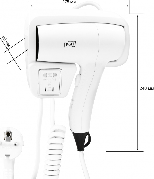 1405.007 Фен для волос 1201В PUFF  - Вид №9