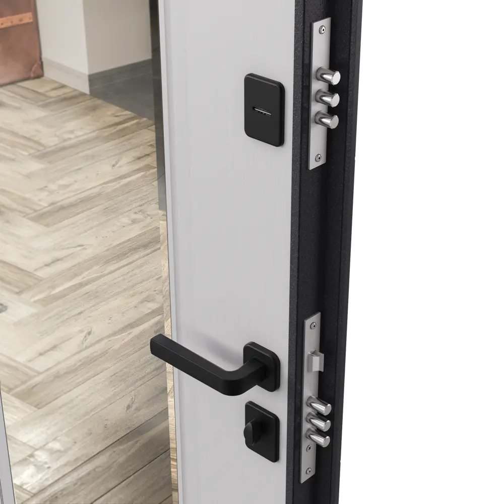 Дверь входная металлическая Гибсон 95x205 см правая скай беленый с зеркалом TOREX STLM-2023843 - Вид №3