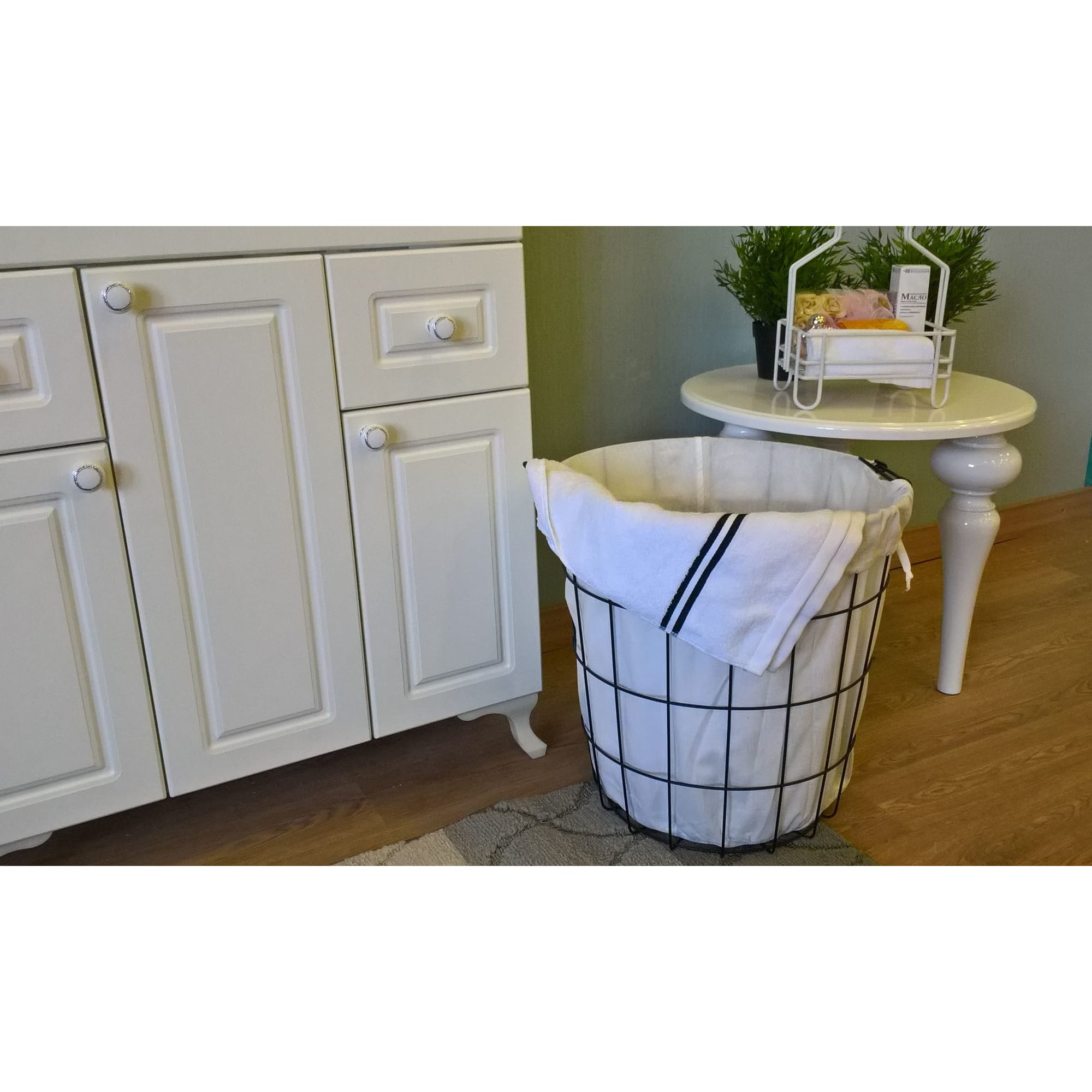 82411011 Корзина для белья с чехлом, 400x400x400 мм, цвет чёрный Аксессуары для ванных комнат Santreyd  - Вид №8