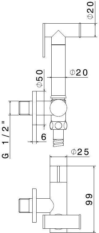 newform Настенный однорычажный смеситель для биде с ручным душем Set doccia 27722 - Вид №1