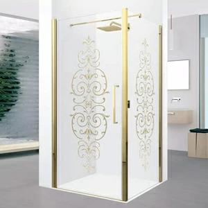 Душевой уголок 97x97 YOUNG 2.0 G+F Novellini YOUNG 2.0 с принтом Victorianna Gold