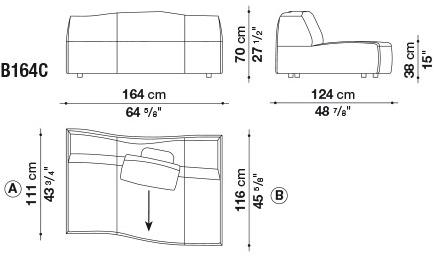 B&B Italia Модульный угловой диван из ткани Bend sun-id-1444225 - Вид №11