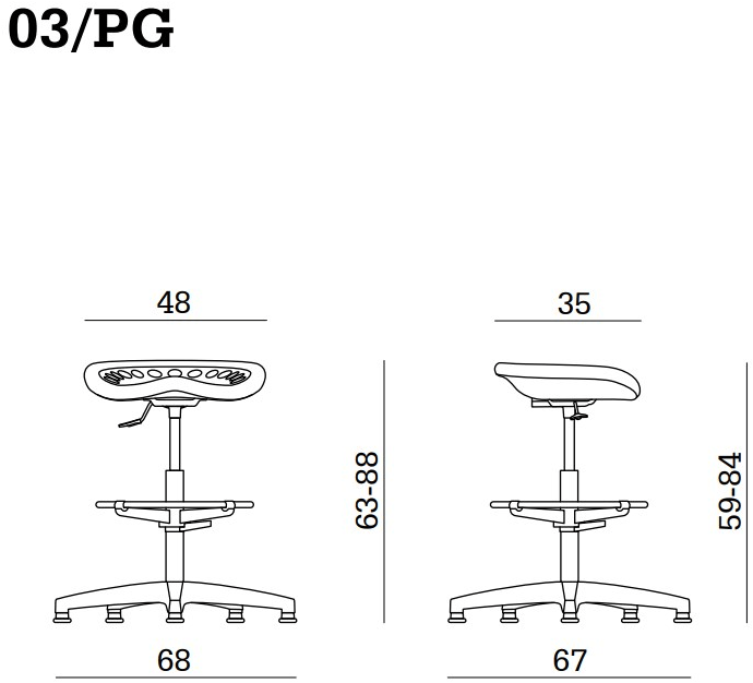 Linea Fabbrica 5-спицевый офисный табурет с подставкой для ног Tractor sun-id-1355994 - Вид №1