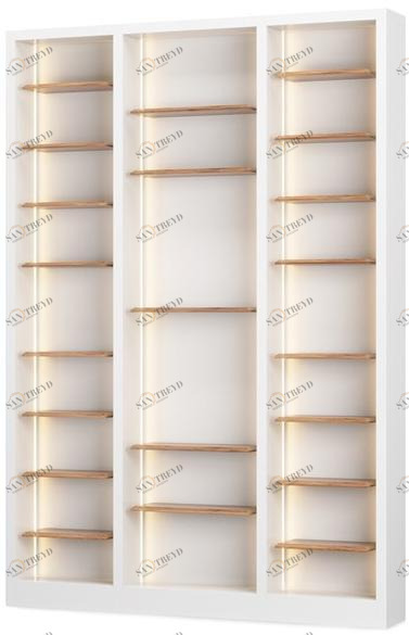 DWFI Открытый лакированный книжный шкаф с подсветкой  00002384 