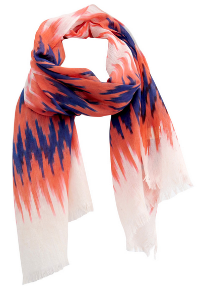 VOYAGE_C Шаль Voyage Corail 100/200 коралловый синий, хлопок шелк PETRUSSE Santreyd 