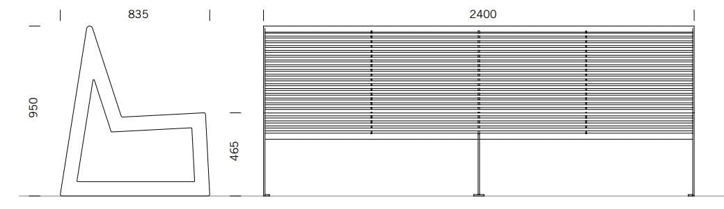 Скамья из нержавеющей стали со спинкой BENKERT BANKE Siardo ARCH-00036234 - Вид №5