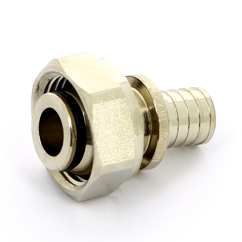Соединитель надвижной-В Rehau 16 x 3/4"EK никелированный, DZR-латунь 169175