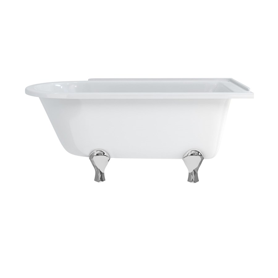 Burlington Душевая ванна для правой руки Hampton 150 см с роскошными ножками Правая рука с ножками Luxury Claw в белом цвете L1W E21  - Вид №6