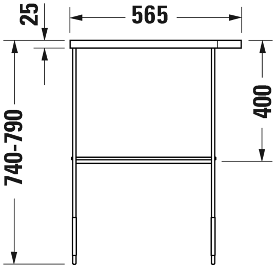 0031154600 Консоль металлическая напольная ** DuraSquare #003115 565 x 451 мм
Черный матовый Хром Duravit - Вид №3