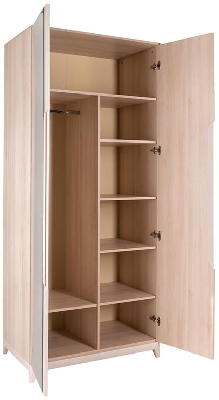 1412 Шкаф двухстворчатый с зеркалами Сканди Жемчужно-белый R-HOME 4009262h_Жемчуг - Вид №2