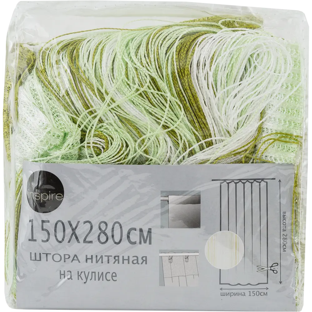 Штора нитяная Inspire, 150х280 см, цвет белый/зелёный 82046030 STLM-2204704  - Вид №5