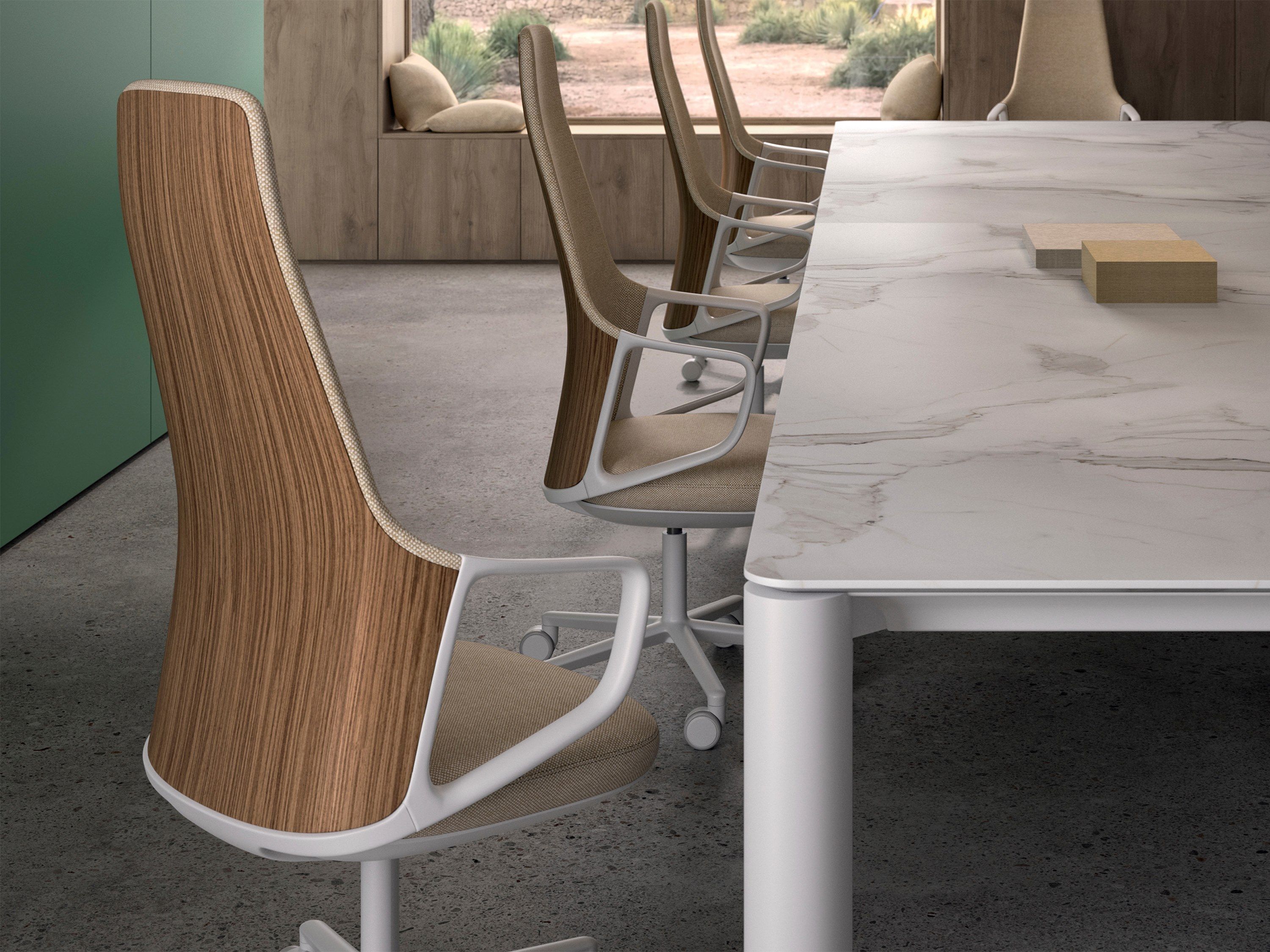 Прямоугольный стол для совещаний из алюминия и дерева Andreu World Экстра ARCH-00042867 - Вид №3