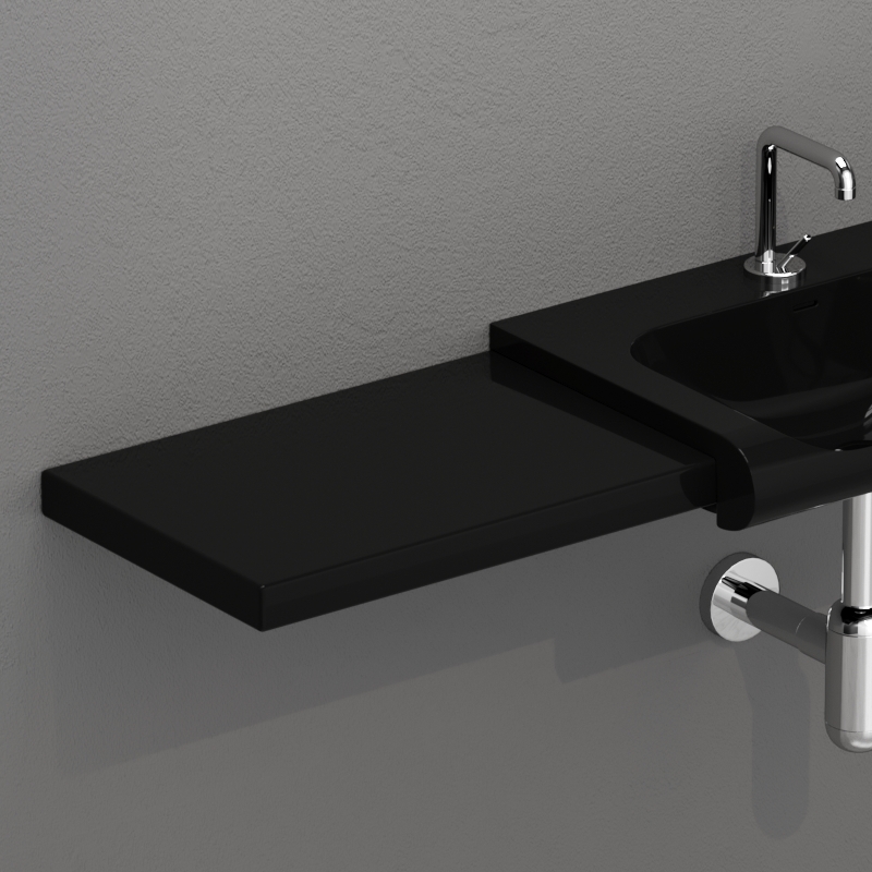 341804 Столешница из керамики 52x35,5 цвет Черный жемчуг Kerasan Inka project Италия