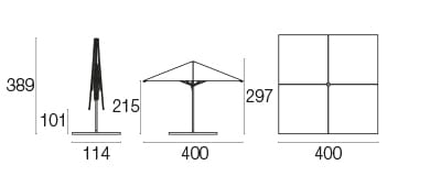 Алюминиевый квадратный зонтик emu герцогский ARCH-00134049 - Вид №3