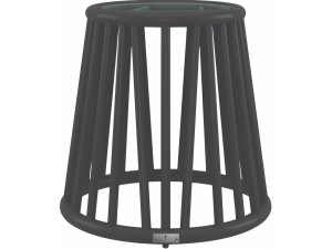 Круглый алюминиевый и стеклянный садовый столик