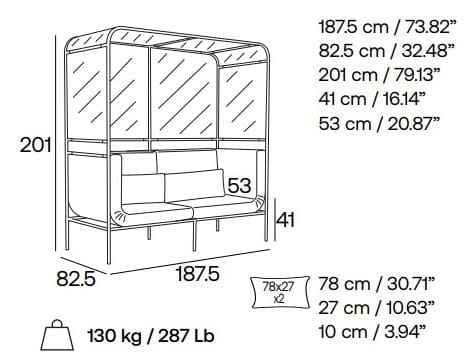 Модульный тканевый диван igloo Adrenalina паспарту ARCH-00014241 - Вид №2