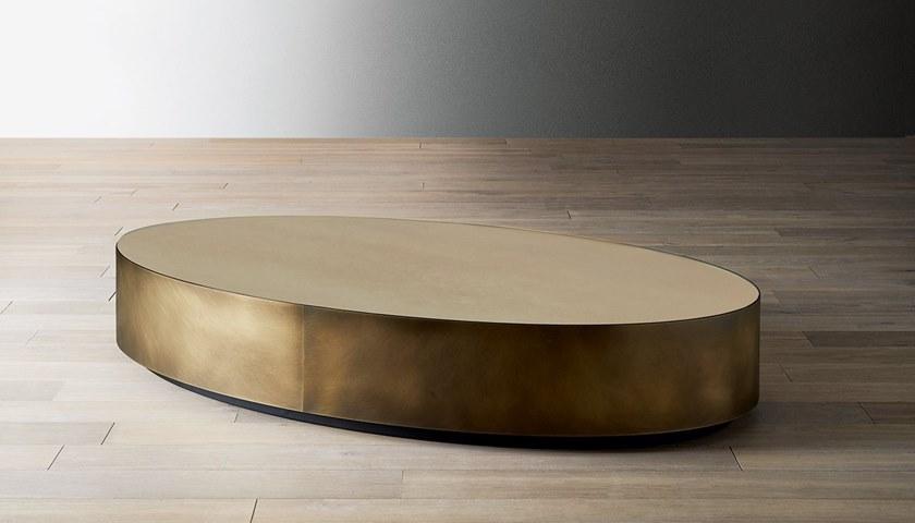 Meridiani Низкий овальный журнальный столик из латуни sun-id-1400615 - Вид №1