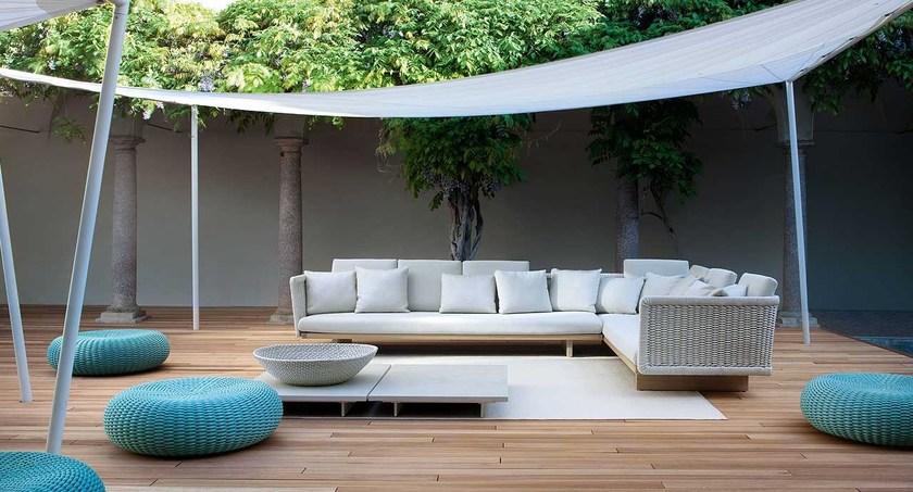 Paola Lenti Низкий квадратный журнальный столик из крашеного металла Sunset B40c - Вид №1