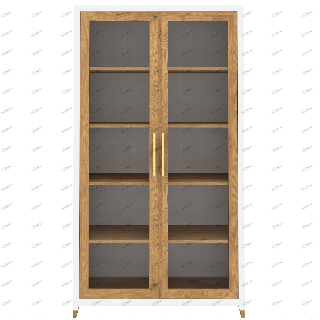 Книжный шкаф белый со стеклянными дверцами Arnika FURNITERA ARNIKA 120366 Белый;коричневый 