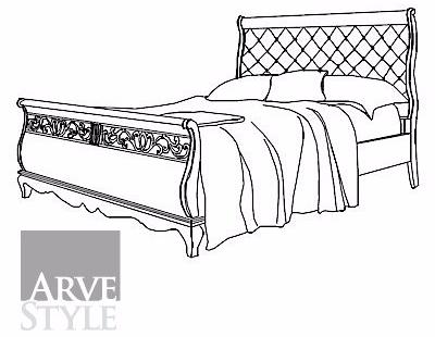 Arvestyle Двуспальная кровать из массива дерева с тафтинговым изголовьем Fenice Fn-0439 - Вид №1