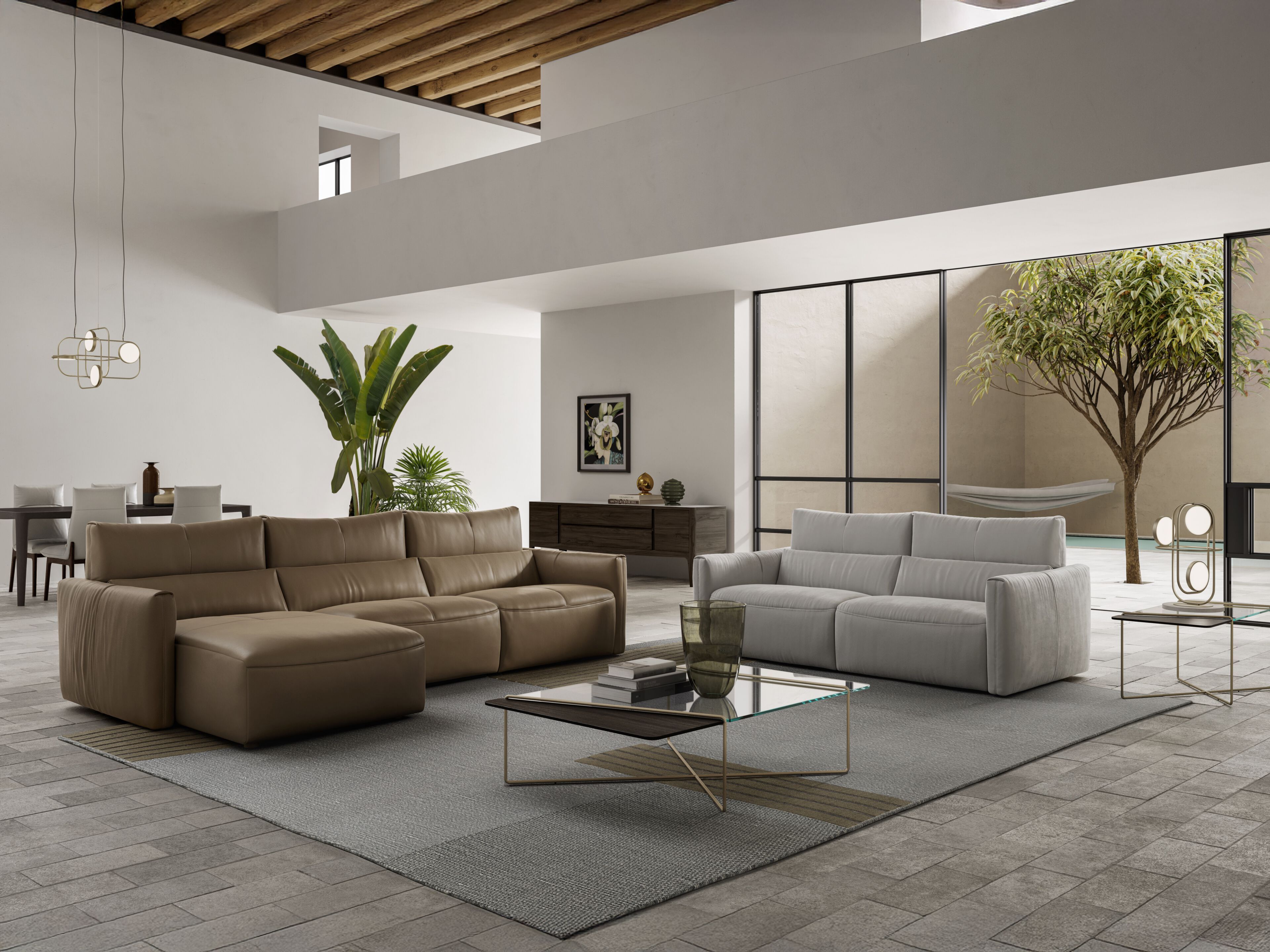 2-местный кожаный диван с откидной спинкой Natuzzi Italia GALAXY ARCH-00044933 - Вид №3