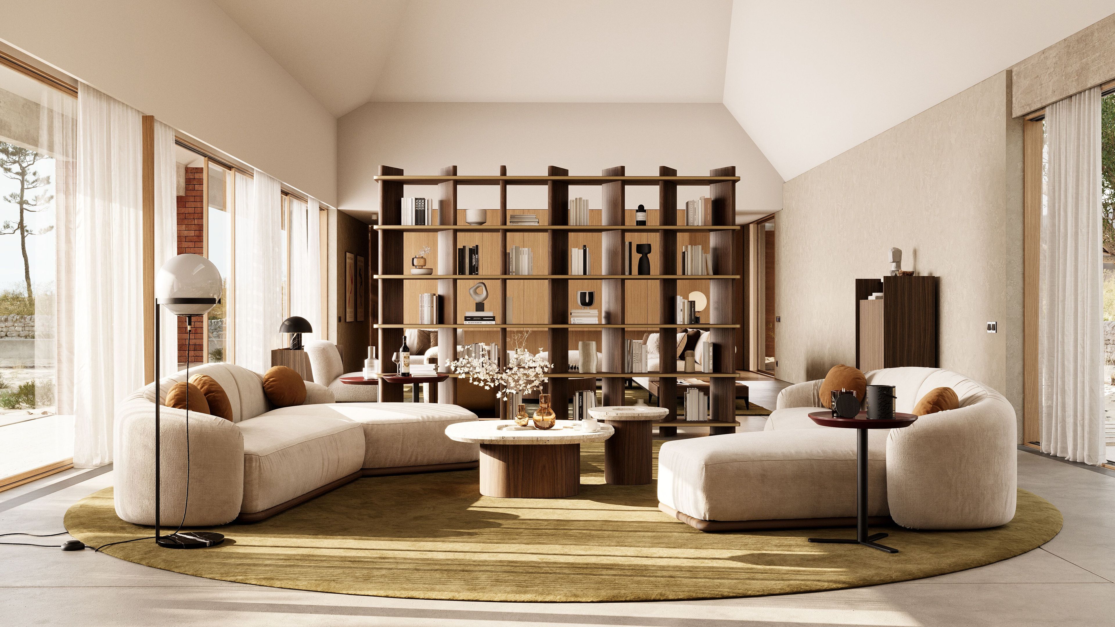 Квадратный журнальный столик из травертина Laskasas Essence ARCH-00100236 - Вид №4