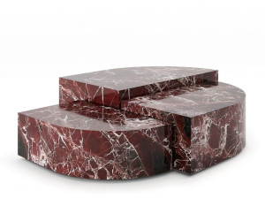 Журнальный столик из красного мрамора Lepanto