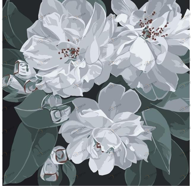 BLOSS Квадратный шерстяной коврик с цветами Opera sun-id-1394907