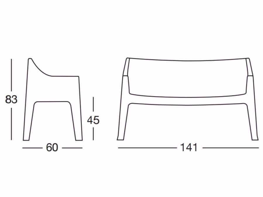 2-местный полипропиленовый садовый диван S-CAB Coccolona ARCH-00113169 - Вид №4