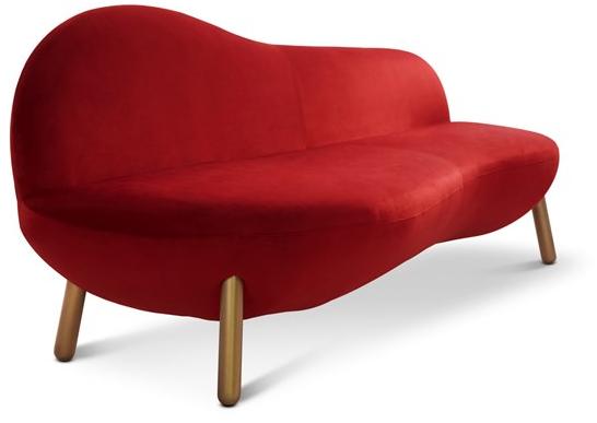 Scarlet Splendour 3-х местный бархатный диван Cirrus sun-id-1441874 - Вид №1