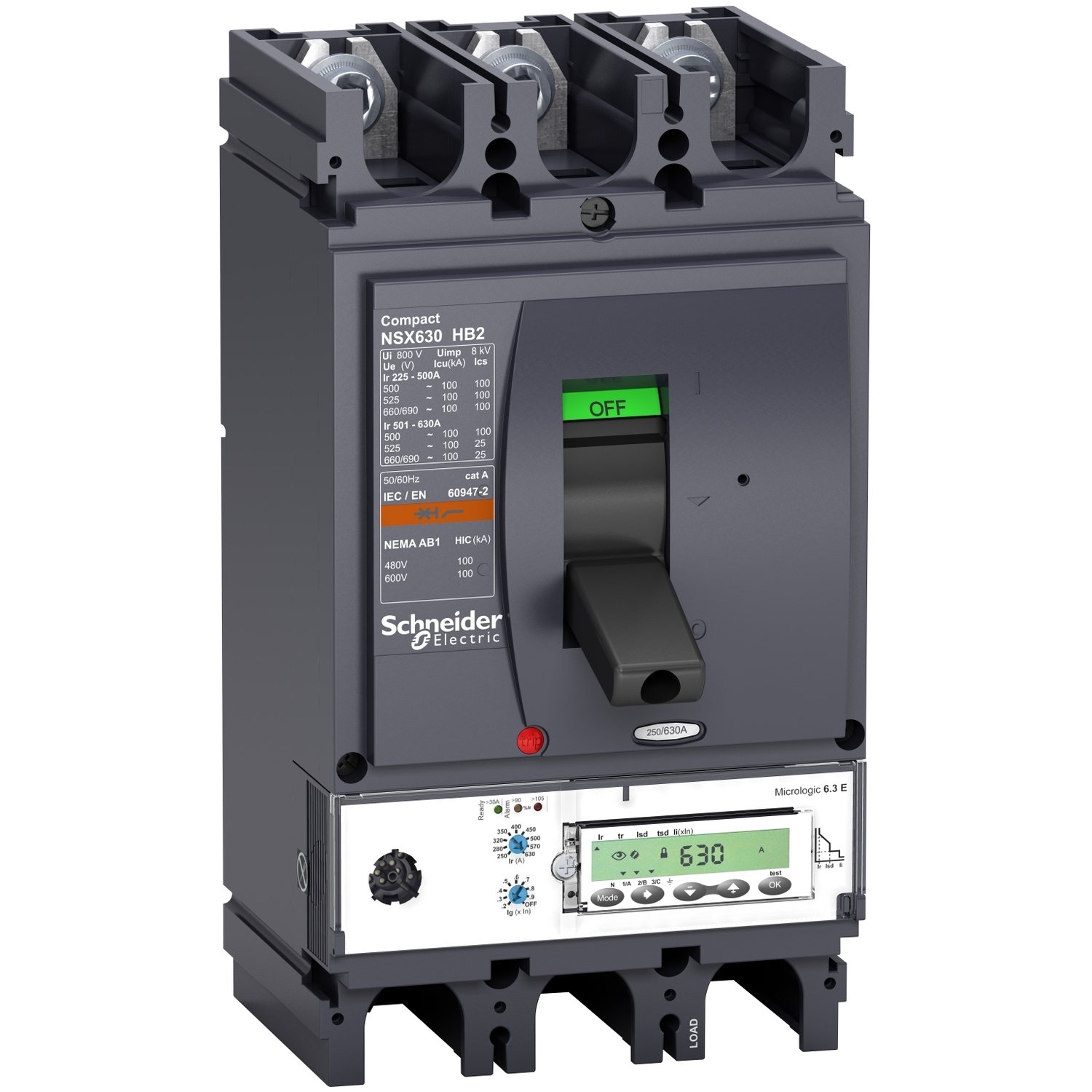 LV433746 Силовой автомат NSX 630, Micrologic 6.3 E, 100кА, 3P, 630А Schneider Electric Compact 