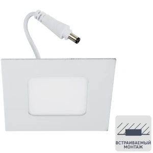 Светильник встраиваемый светодиодный квадратный DLUS LED5W 5 Вт цвет хром