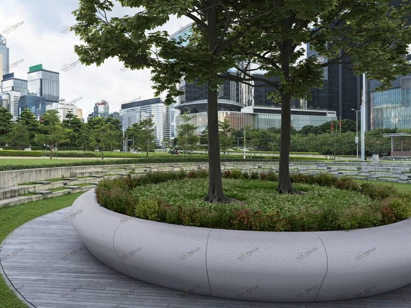 Bellitalia Круглый горшок для общественных мест из реконструированного камня sun-id-1362585