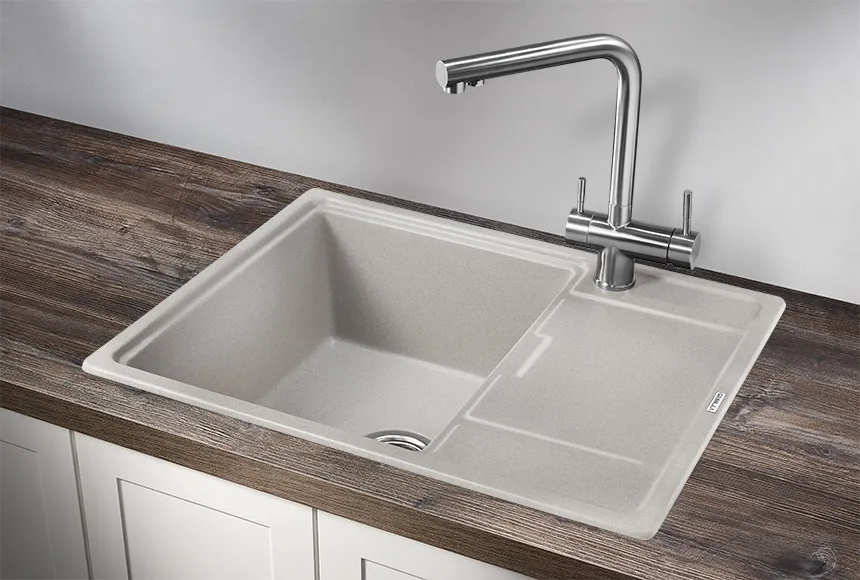 6503, БАЗАЛЬТ, кухонная мойка, кварц GRANULA 6503-ST154