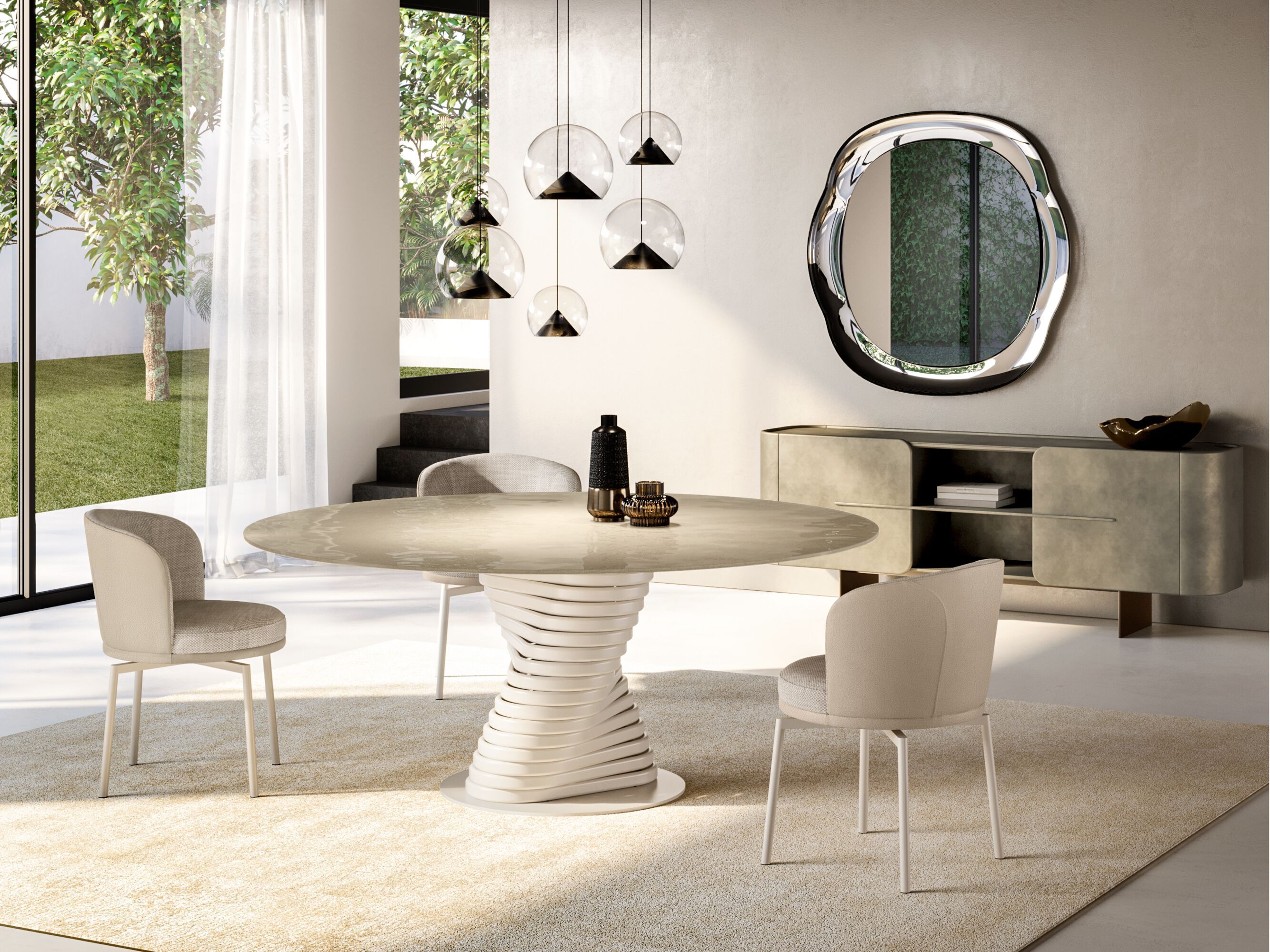 Круглый Хрустальный стол с металлическим основанием EFORMA Rotolo ARCH-00050356 - Вид №1