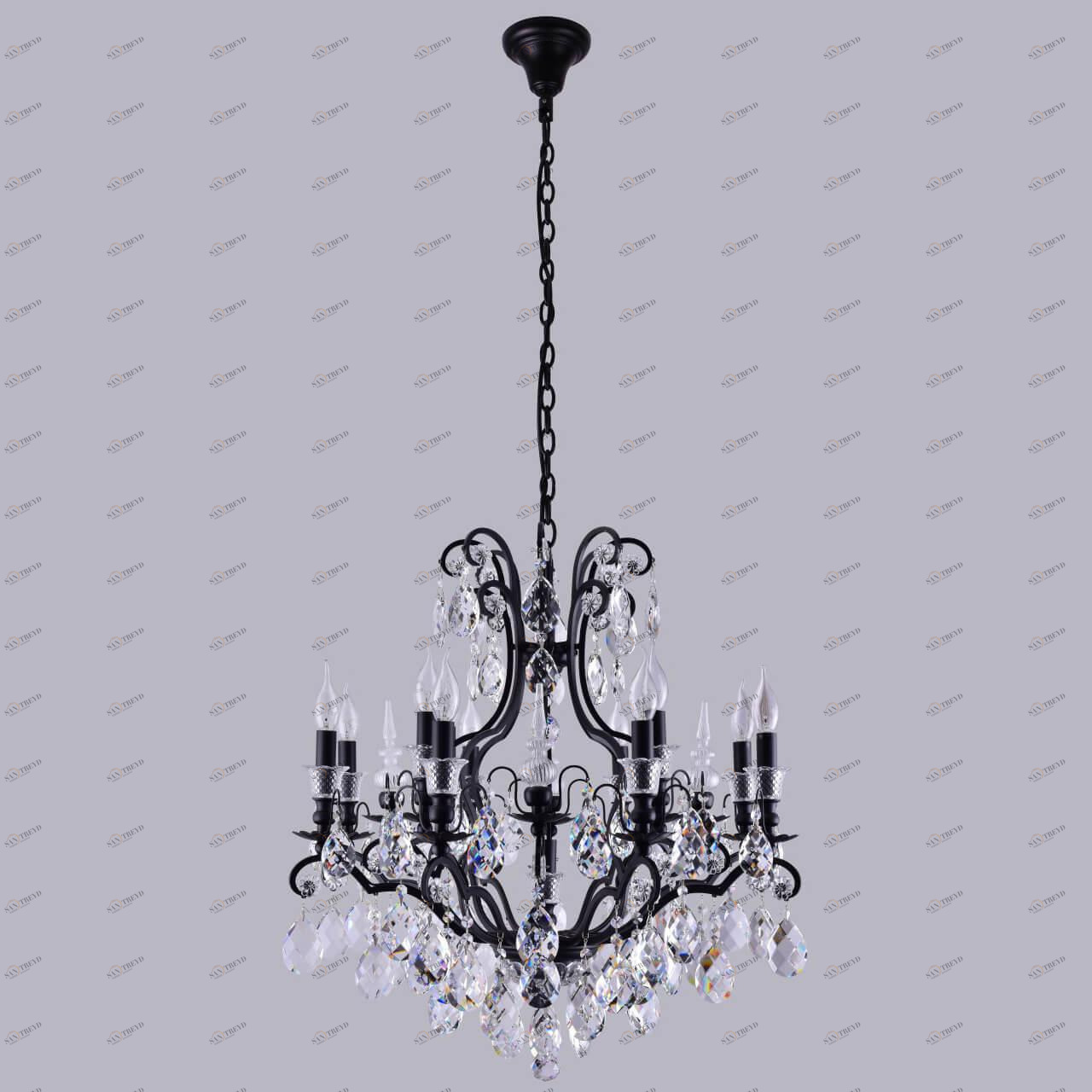 Подвесная люстра Crystal Lux Magnifico SP13 Black/Transparent CRYSTAL LUX ДИЗАЙНЕРСКИЕ, MAGNIFICO 00-3888420 Прозрачный;черный 