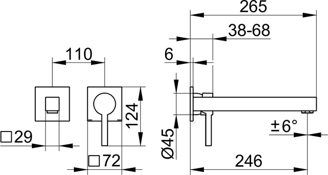59116010201 Однорычажный смеситель для умывальника KEUCO Edition 90 Square - Вид №6