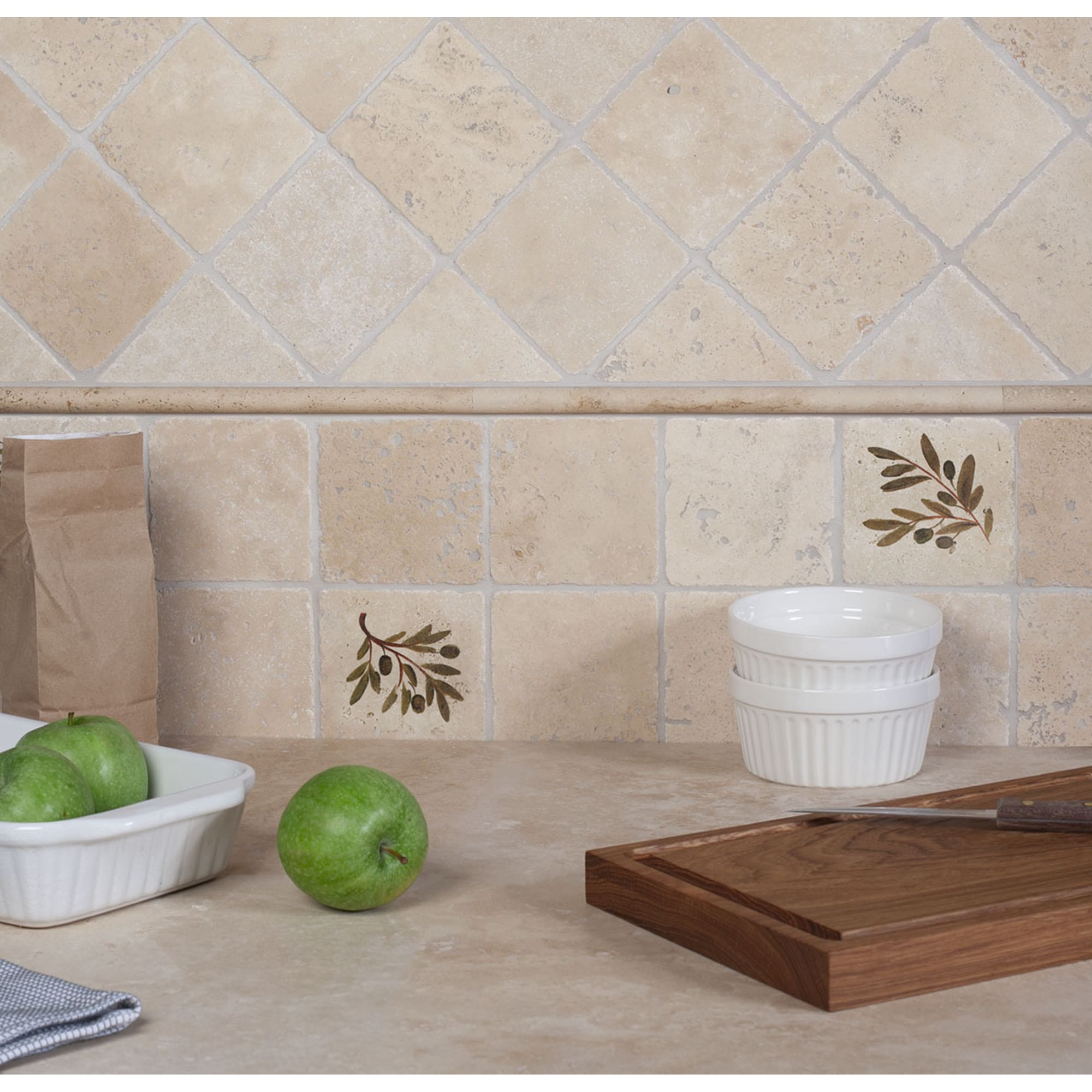 16993385 Декор Provance Оливки 4 10х10 см Травертин Provance Santreyd  - Вид №3