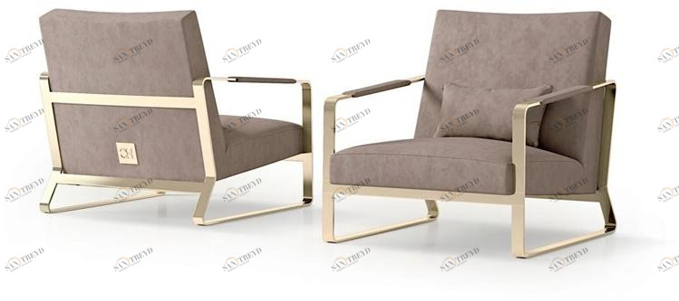 Carpanese Home Кресло из нубука с салазками и подлокотниками Contemporary 7912