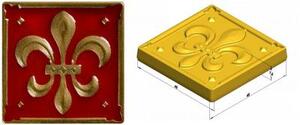 Металлическая плитка Lily 5*5 с эмалью 1645 Enameled kavarti