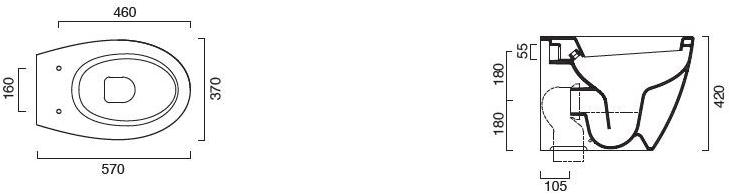 Приставной унитаз напольный Белый CERAMICA CATALANO Velis Италия sun-id-1411708 - Вид №4