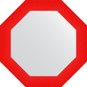 BY 7409 Зеркало в багетной раме - красная волна 89 mm EVOFORM Octagon