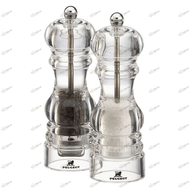Мельницы акриловые для перца и соли прозрачные 18 см Nancy PEUGEOT ДИЗАЙНЕРСКИЕ 00-3952131 Прозрачный 