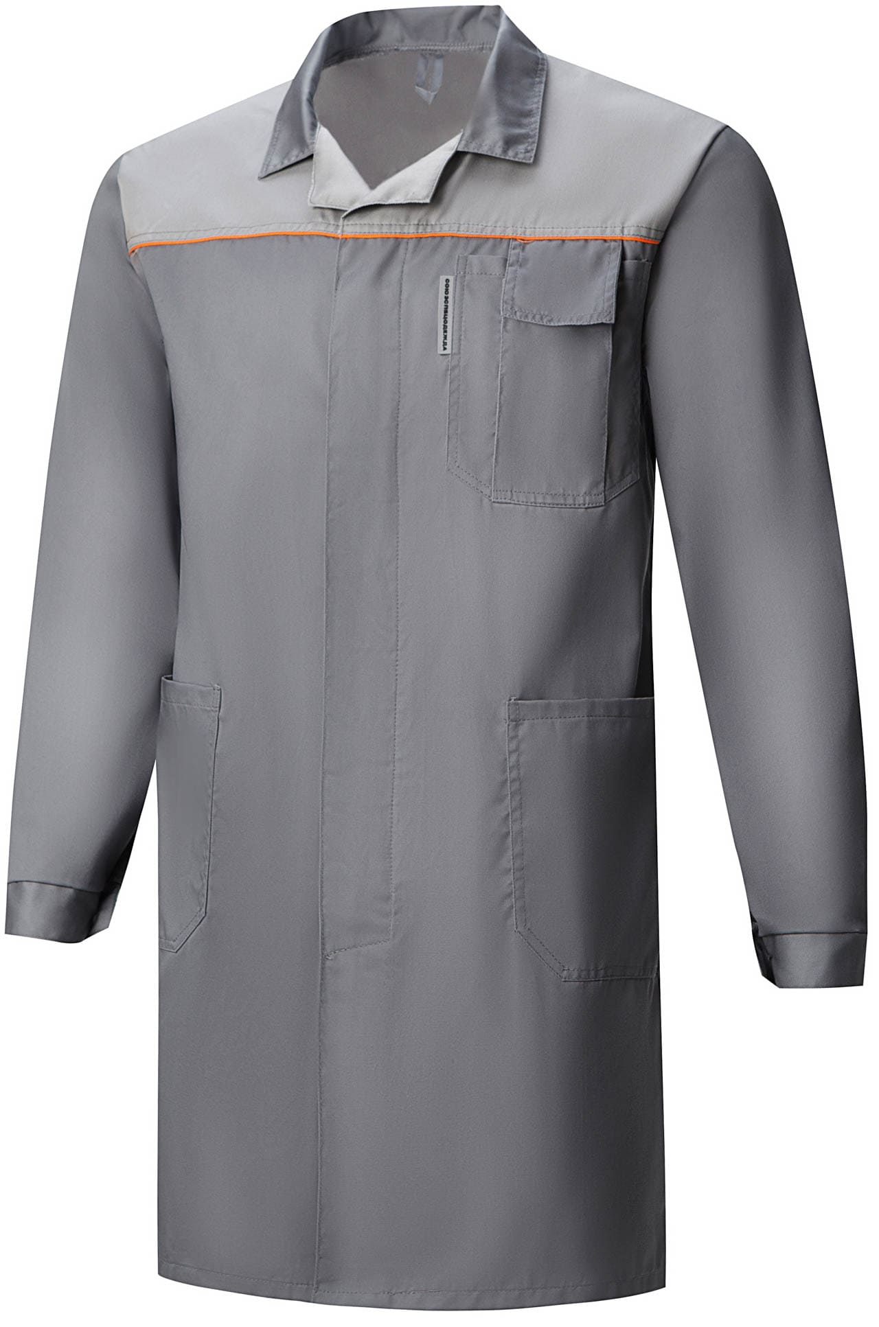 65752 Халат "Профессионал" мужской темно-серый со светло-серым  Одежда для обслуживающего персонала  размер 52-54/170-176 Спецодежда 