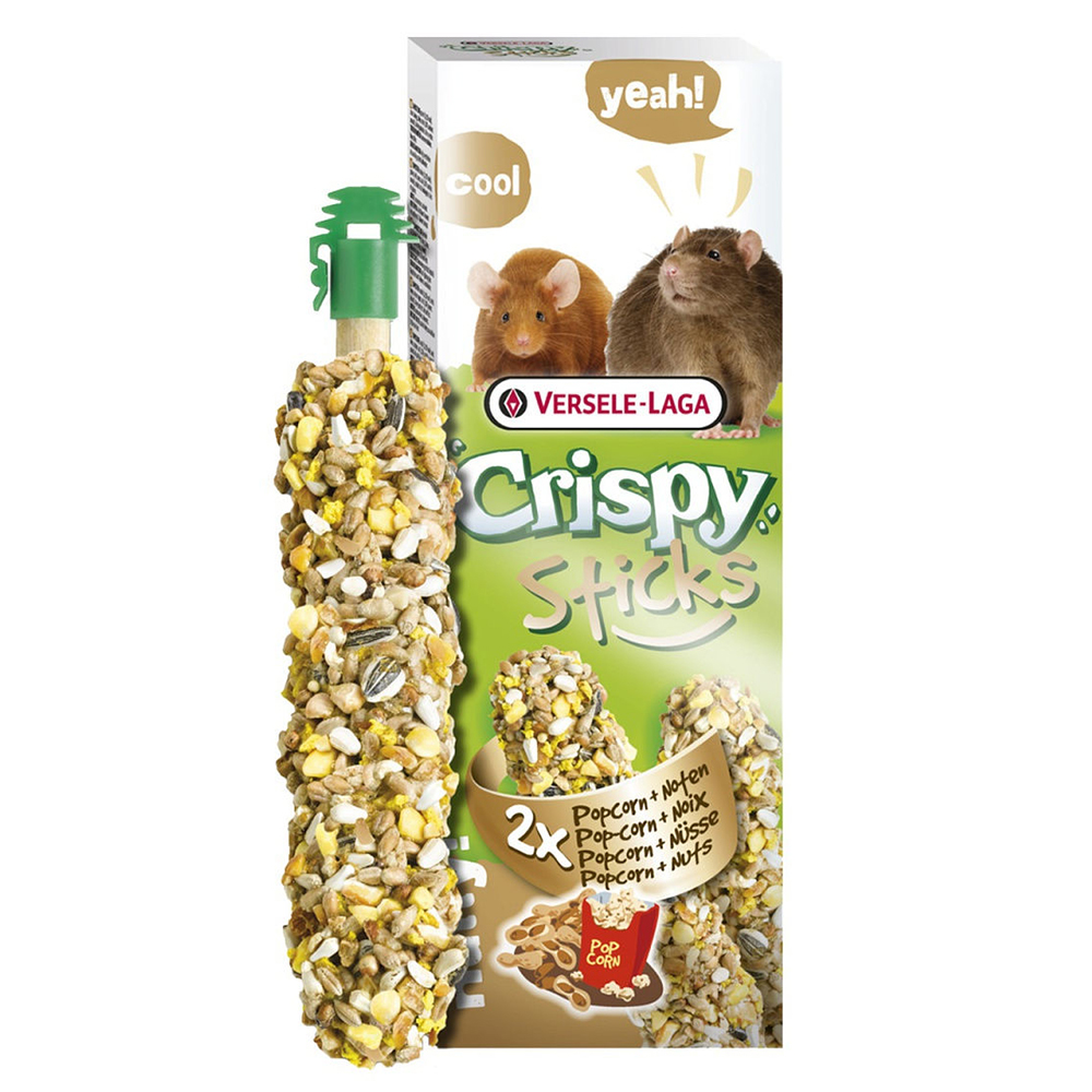 ПР0033923 Лакомство для грызунов Crispy палочки для крыс и мышей с попкорном и орехами 2х55г VERSELE-LAGA 